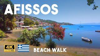 Afissos Pelion Greece 4K Summer Beach Walk - Seaside Cafes, Beach Bars & Restaurants Walking Tour