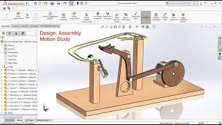 One arm marble lifter machine design assembly motion study in solidworks