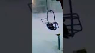 Ski Sugar Mountain -  North Carolina - Top Big Red Ski Lift - During A Storm - Omas Meadow