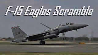 F-15 Eagles Scramble at RAF Lakenheath - 48th Fighter Wing