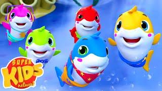 Five Little Sharks Went Swimming One Day | Baby Shark Song | Nursery Rhymes & Kids Songs
