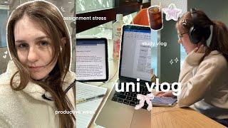 Uni Diaries  Study Vlog, Assignment Stress, Library Day, Productive Week & Realistic Uni Days ˖°