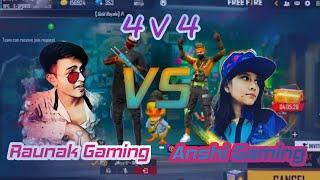 Raunak Gaming Vs Anshi Gaming Guild // 4vs4 one custom room // GARENA FREE FIRE