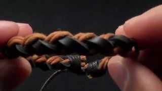 Black and Brown Braided Leather Bracelet | SelectMensJewelry.com