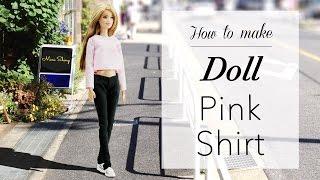 Doll Fashion DIY | Pale Pink Shirt | Blush Pink Blouse