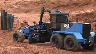 CAT motorgrader working hard RC live action at the Construction World Part 106