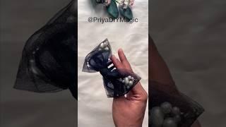 DIY Easy Net Pearl Bow Tutorial | Quick & Stylish Hair Accessory #scrunchies #bow #shorts #viral