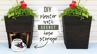 DIY Cedar Planter Box (With Hose Storage!)