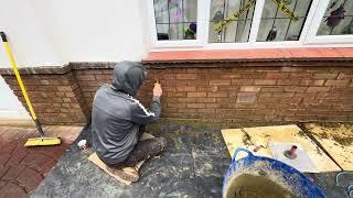 Last day of  repointing the brickwork with the old bricklayer