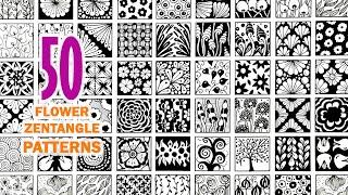 50 zentangle patterns floral  50 doodle patterns  50 patrones mandalas