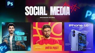 Design Social Media Post Under 10 Minutes | Photoshop Tutorial