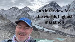 Being interviewed for the Tenzing-Hillary Everest Marathon in Phakding