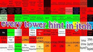 every tower hint in jtoh