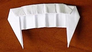 Как сделать зубы вампира. зубы из бумаги. Teeth of paper | оригами из бумаги