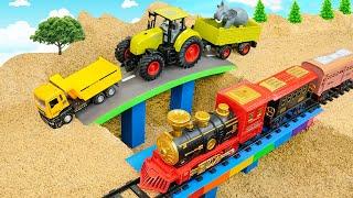 Diy tractor mini Bulldozer to making concrete twin bridge | Construction Vehicles, Road Roller