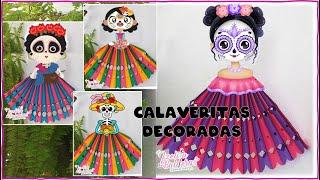 Como hacer Calaveritas de papel para Dia de Muertos - Calaveritas colgantes