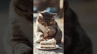 Meet the most civilized cat in the world  #cat #omg #cake