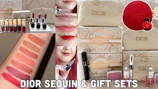 Dior Sequin Lipstick Swatches & Dior Holiday Gift Sets | Dior Beauty Holiday 2024