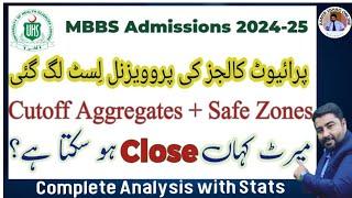 UHS Provisional list for Private MBBS 2024 25 | Cutoff Aggregates and Safe Zones