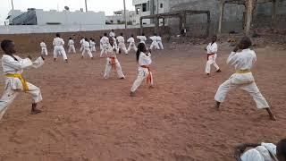 Attaque défense,Kumité,Démonstration,prise,karaté shotokan,dans la salle de Amadou Coulibaly noire 1