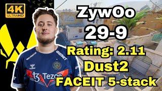 ZywOo (29-9) Rating:2.11 (Dust2) | Sep 16, 2024 #cs2 #pov