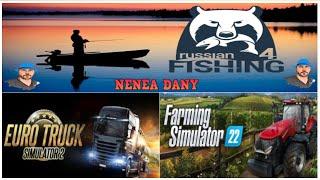  =Russian Fishing 4 , Euro truck simulator 2 , Farming Simulator 22.