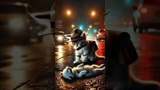 Bravery in the Streets Meow Saves an Injured Kitten!  #Heartwarming #animalrescue #wildliferescue