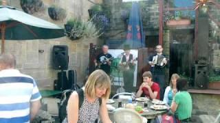 Folk Music outside the Black Bull Pub in Otley, Yorkshire UK