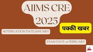 AIIMS CRE NOTIFICATION DATE# EXAM DATE FEB 2025#