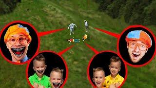 DRONE CATCHES BLIPPI WITH FRIENDS VLAD AND NIKI ON CAMERA! Full Movie English