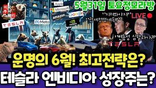 미국주식/운명의 6월! 최고대응전략은? (편집본)/테슬라 엔비디아 구글 애플 아마존 메타 마이크로소프트 팔란티어 아이온큐 리게티 브로드컴 QQQ SPY $tsla #te