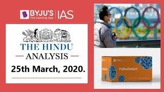 'The Hindu' Analysis for 25th March, 2020. (Current Affairs for UPSC/IAS)