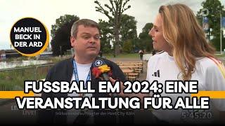 Geniale Barrierefreiheit auf der Fanmeile Köln (Blind bei der EM 2024): MindTags in der ARD