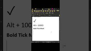 Tick Mark | Keyboard Shortcut | MS Office Word 2021