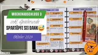 Oktober Budget| Wochenabschluss 3 | ​⁠Gut das es Spartöpfe gibt | Finanzen im Griff trotz ADHS