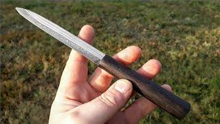 Knife making, pattern-welded (damascus) blade / Kucie dziwerowanego noża