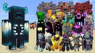 Warden vs Minecraft Dungeons Mobs - Minecraft Mob Battle 1.21