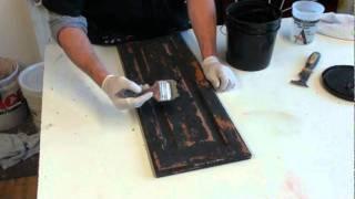 FAUX PAINTING.  HOW TO CREATE A BLACK RUSTIC CABINET FINISH