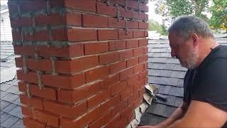 Tuckpointing a chimney