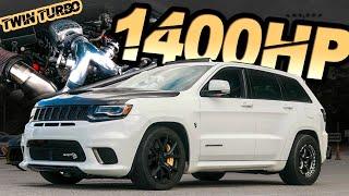 1400HP Jeep Trackhawk - The World's FIRST TWIN TURBO TRACKHAWK! ("Big Hawk" Breaks the MPH Record)