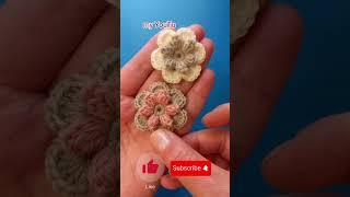 Маленький цветочек крючком аппликация Вязаный декор #цветыкрючком #crochetflower  #MagichookCrochet