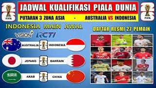 RESMI DAFTAR 27 PEMAIN TIMNAS ~ Jadwal Kualifikasi Piala Dunia 2025 Asia ~ INDONESIA vs AUSTRALIA