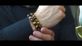 Tigers Eye Beaded Bracelets For Men - Tiger Eye Bead Bracelets - Natural Gold Beads Bracelet