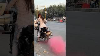 Holi with bullet ️ #youtubeshorts  #holi #bulletgirl #ridelove #holispecial #ytshorts #trending