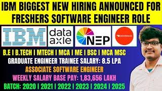 IBM BIGGEST NEW MASS HIRING ANNOUNCED | DATA AXLE, NEP, DOORDASH DIRECT TEST HIRING 2025-2020 BATCH