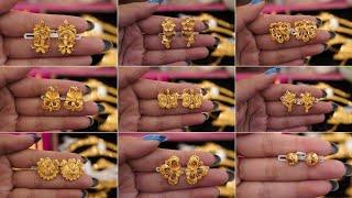 Gold earrings designs daily wear/gold earrings tops designs for daily use/gold stud earrings designs
