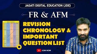 FR & AFM Revision Chronology, Revision videos & Imp Question List | CA Final