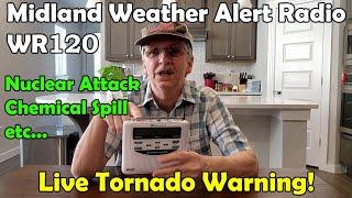 Midland Weather Alert Radio WR120 – Live PDS Tornado Warning - How to Program it - External Antenna