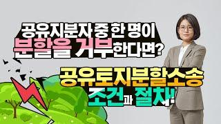 Q. 공유지분자 중 한 명이 분할을 거부한다면? 공유토지분할소송 조건과 절차!