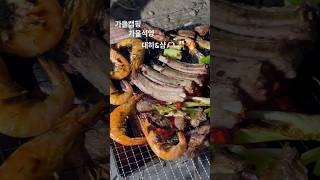 주차비2,000원민내고 캠핑할수 있는곳 강화 #동막해수욕장 요즘 대하철이어서 대하와 등갈비 샴페인 꿀조합 예쁜노을은 서비스 #캠핑요리 #대하구이 #노을맛집